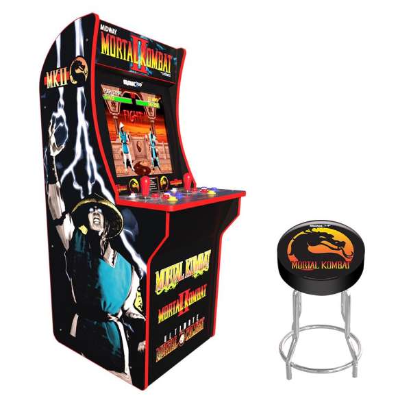 Arcade1Up Mortal Combat Lisanslı Oyun Konsolu Takımı (Sehpalı, Işıklı ve Sandalyeli)