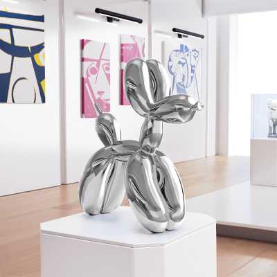 Jeff Koons Balloon Dog (Large) Silver - Thumbnail