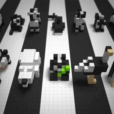 Pixio Black & White Animals İnteraktif Mıknatıslı Manyetik Blok Oyuncak - Thumbnail