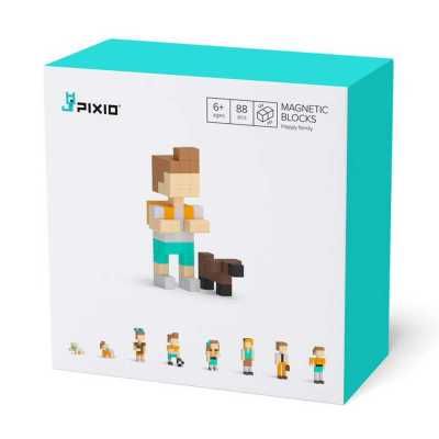 PIXIO - Pixio Happy Family İnteraktif Mıknatıslı Manyetik Blok Oyuncak