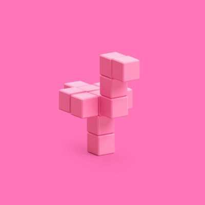 Pixio Pink Ostrich İnteraktif Mıknatıslı Manyetik Blok Oyuncak - Thumbnail