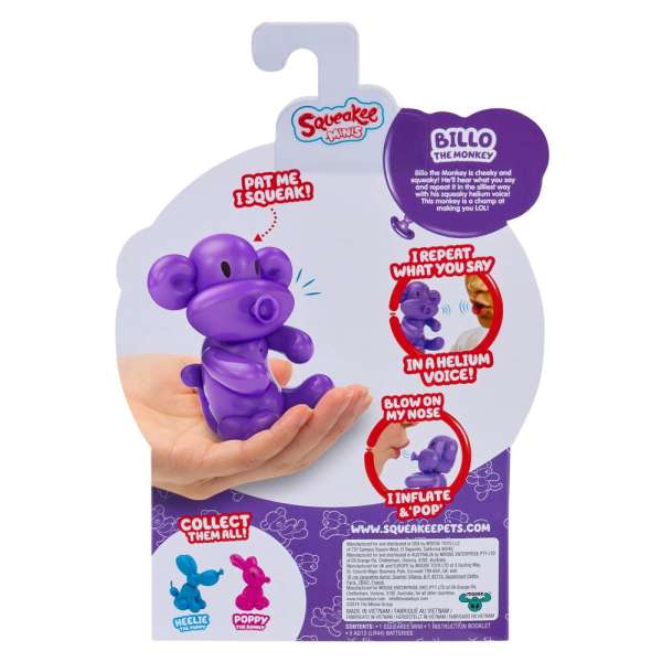 Squeakee Minis İnteraktif Balon Oyuncak Billo The Monkey